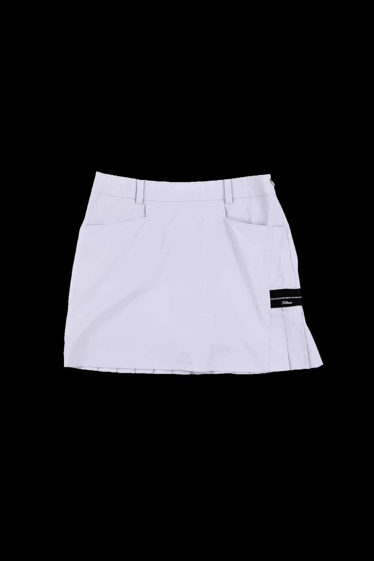 로고 라인 플리츠 스커트