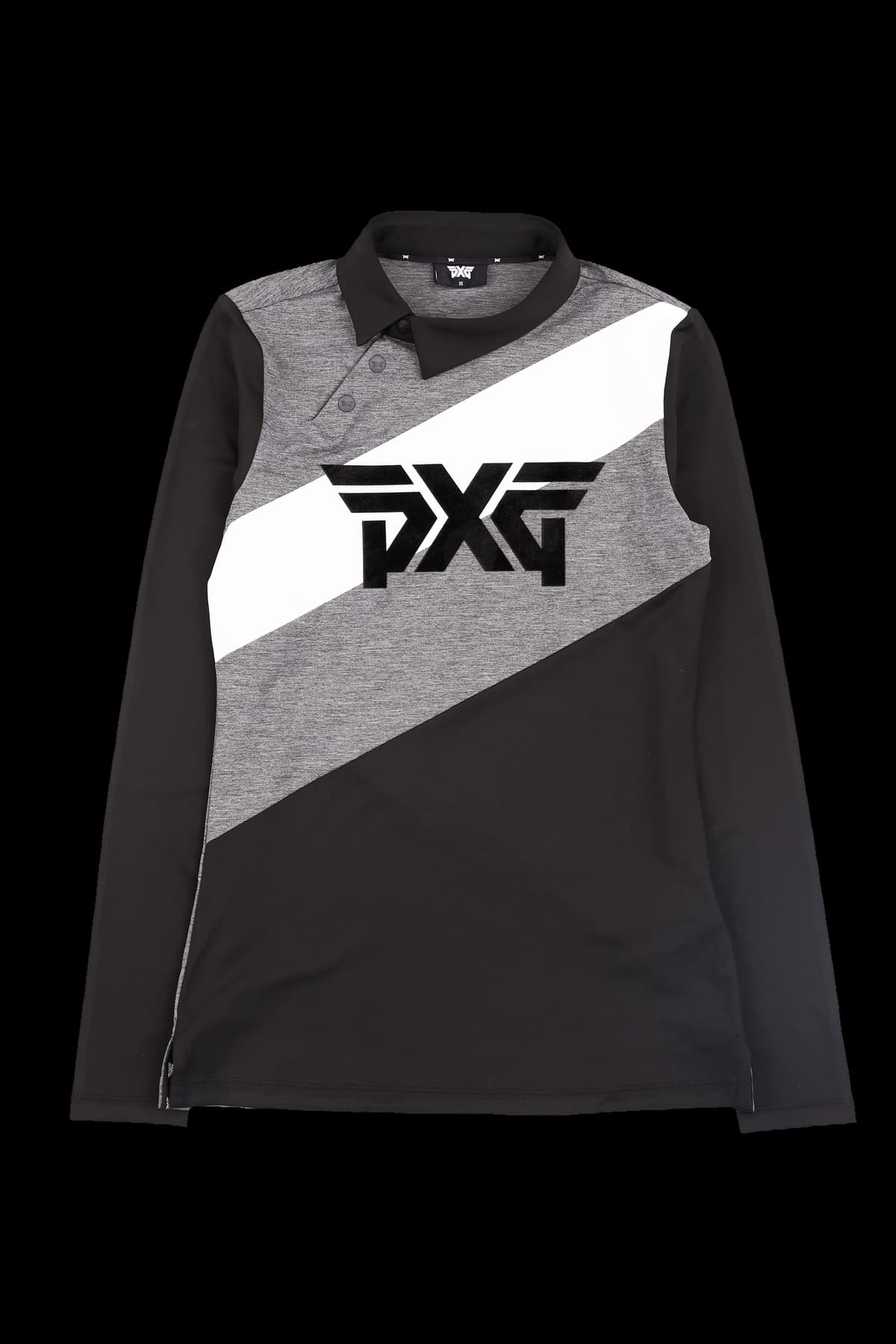 배색 로고 긴팔 카라 티셔츠