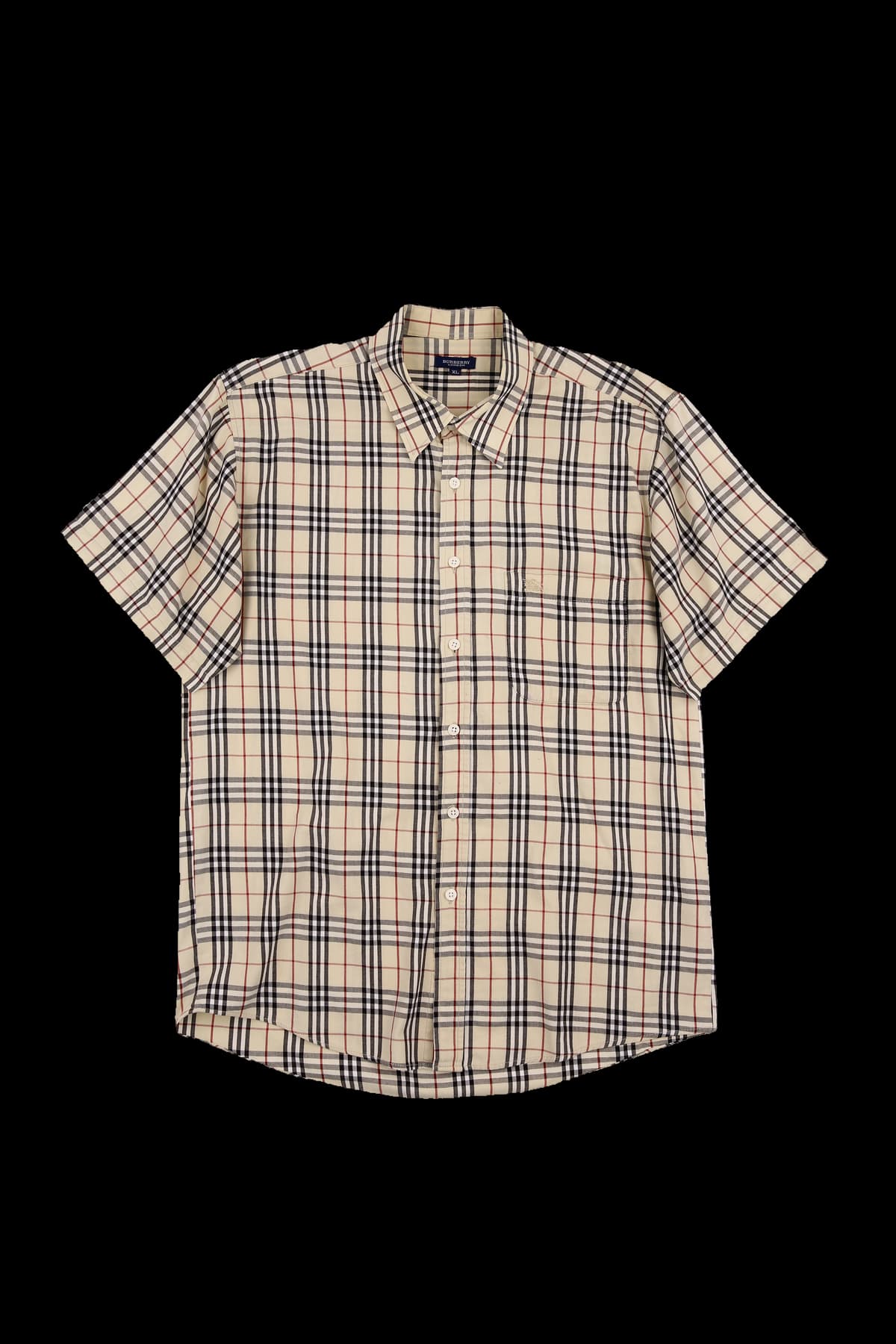 [남성] 체크 반팔 카라 셔츠