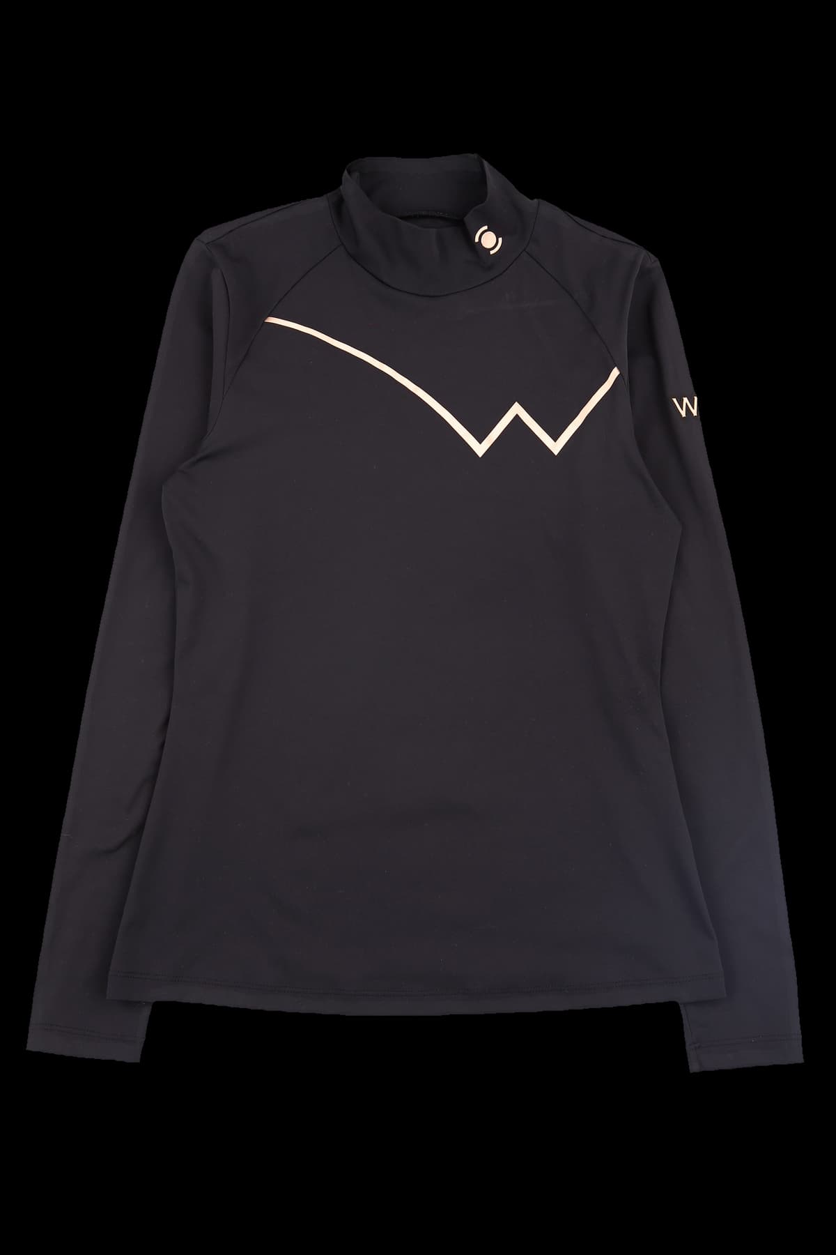 배색 라인 하이넥 티셔츠