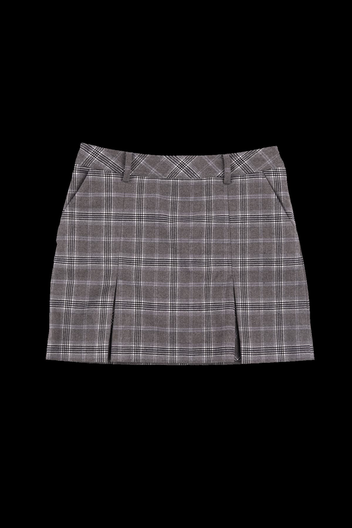 체크 패턴 플리츠 스커트