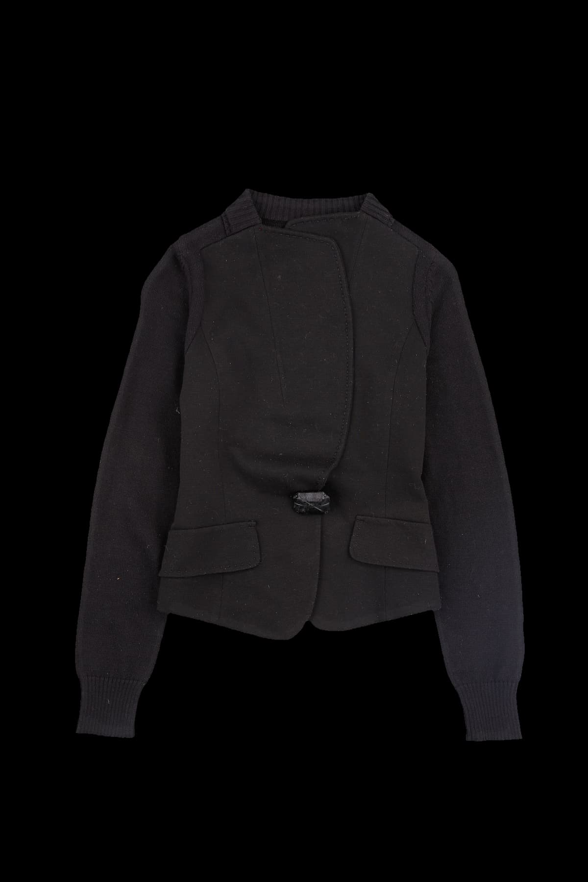 페이크포켓 원단 배색 카디건 