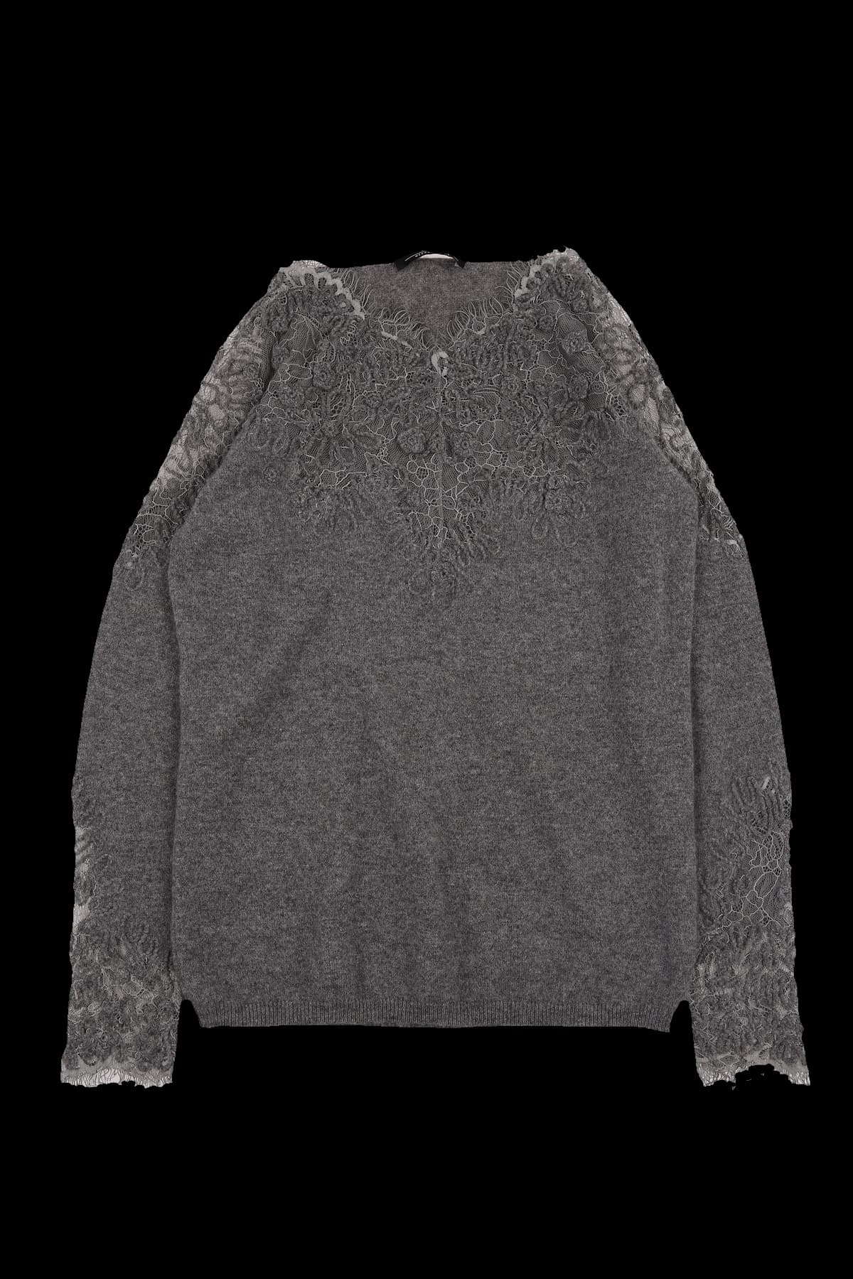 100% 캐시미어 플라워 시스루 니트 