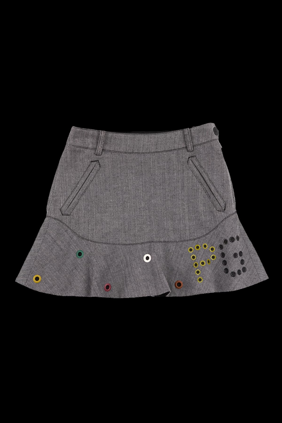 헤링본 아일렛 스커트