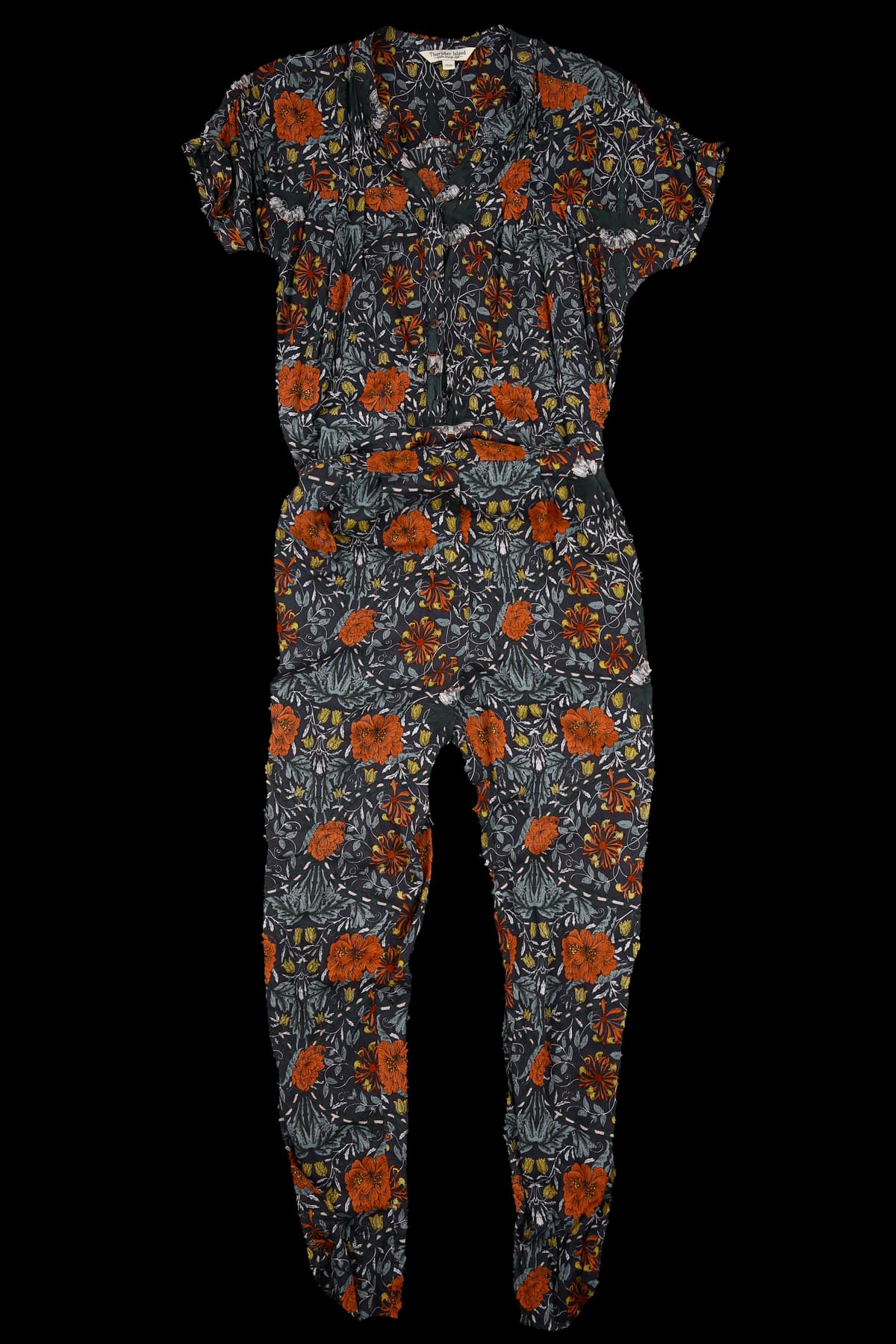 플라워 프린트 점프수트