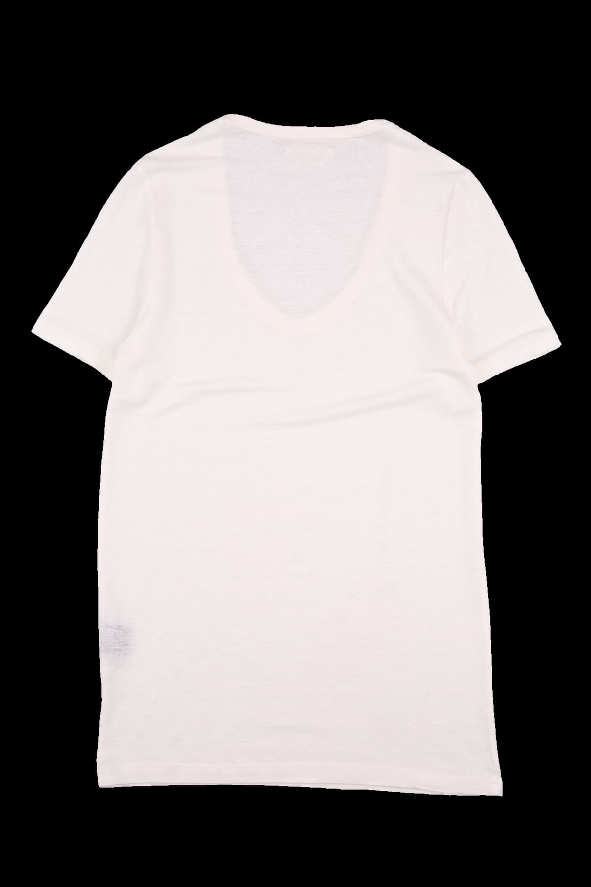 딥 넥 반팔 티셔츠