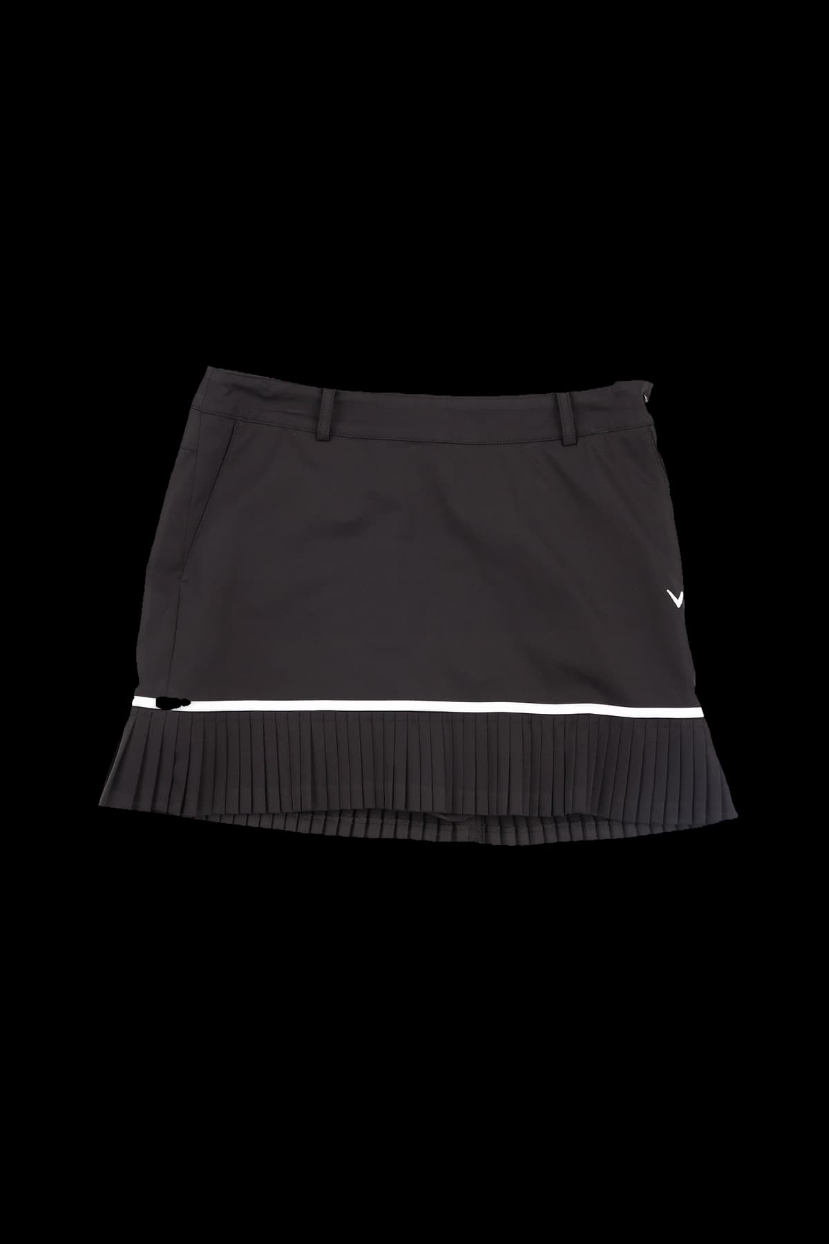 배색 플리츠 스커트