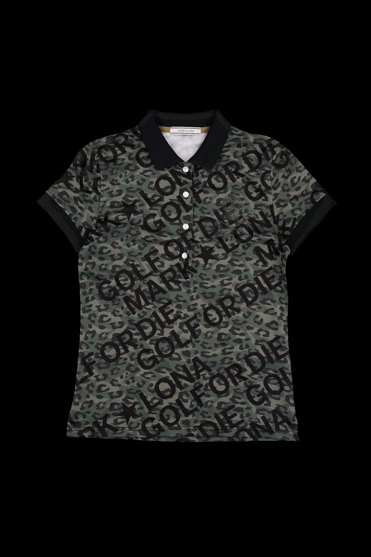 카모플라주 스컬 비즈 카라 티셔츠