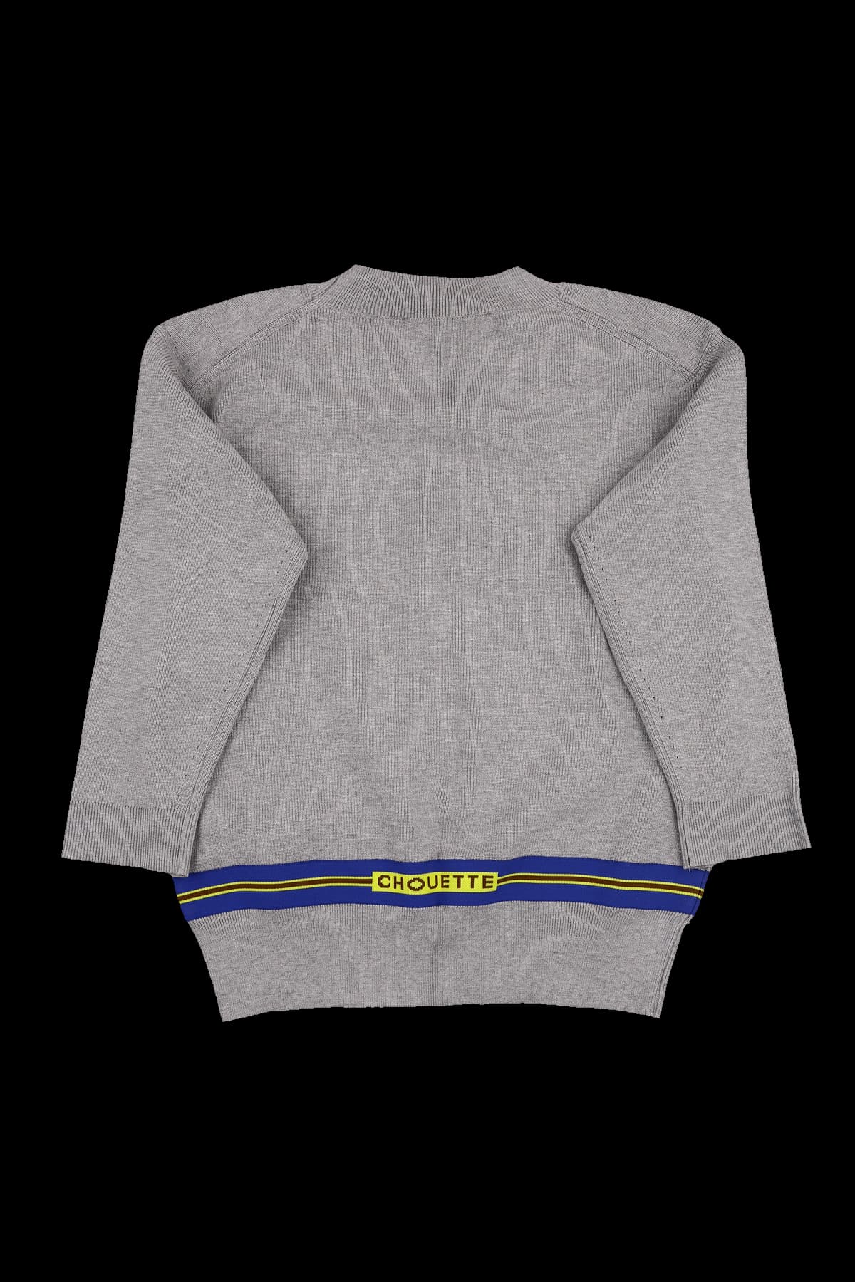 브이넥 배색 긴팔 니트 