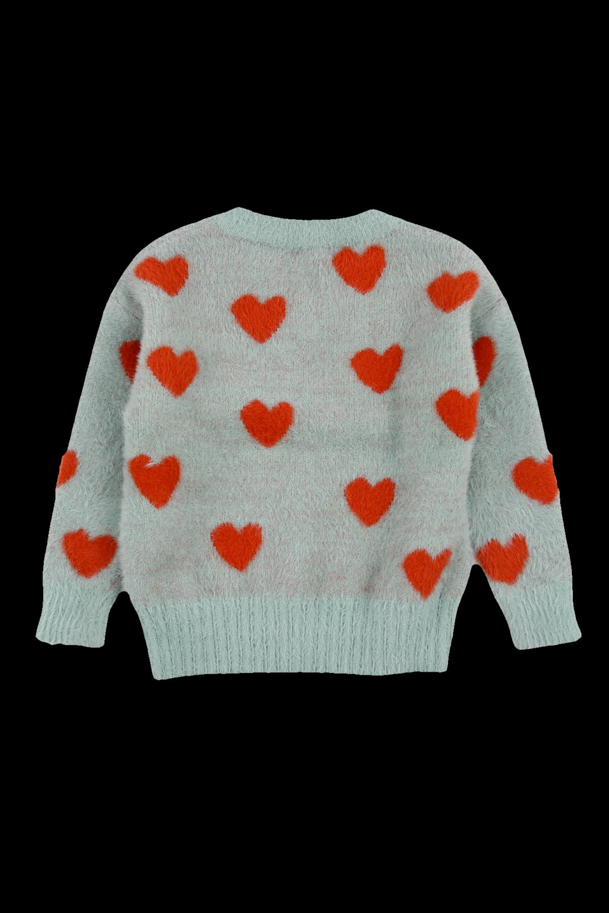 [키즈] 하트 패턴 브이넥 긴팔 니트