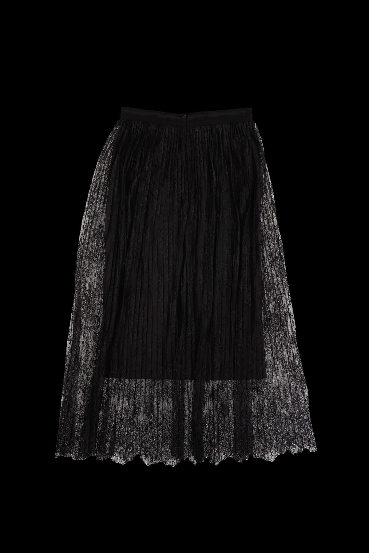 시스루 플리츠 롱 스커트 