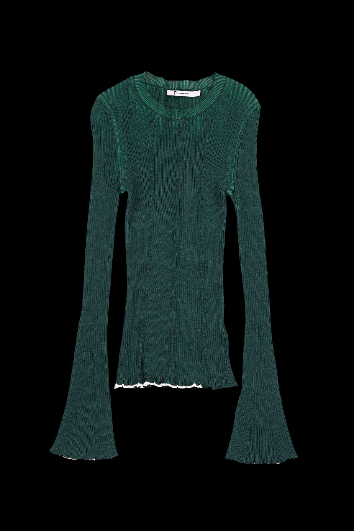 크루넥 골지 슬림 니트 