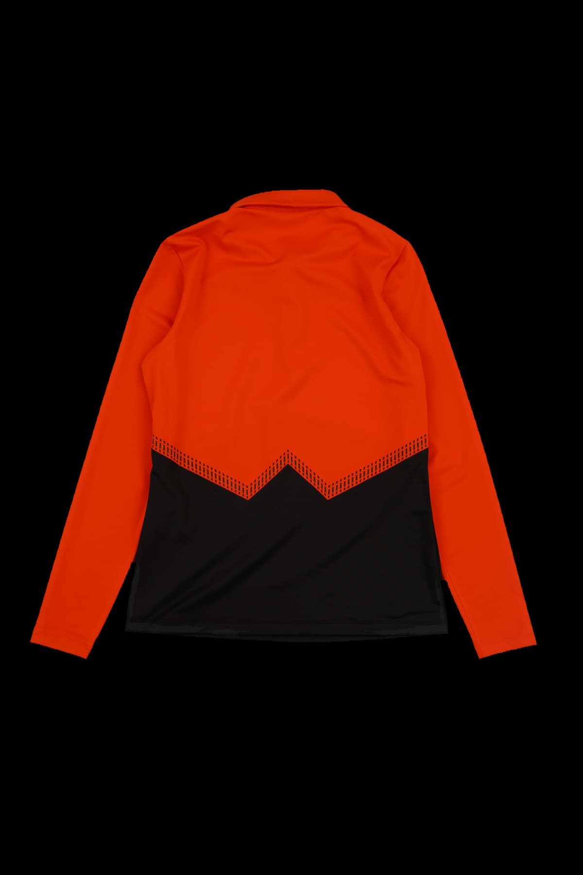 배색 절개 라인 카라 긴팔 티셔츠