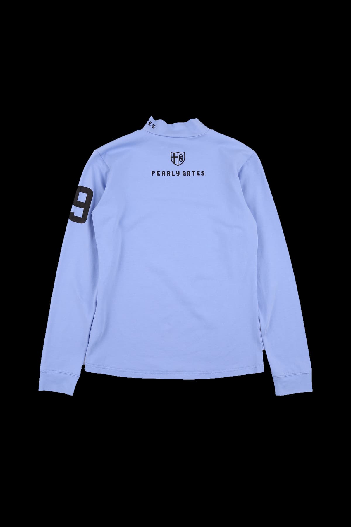 로고 프린팅 하프넥 긴팔 티셔츠