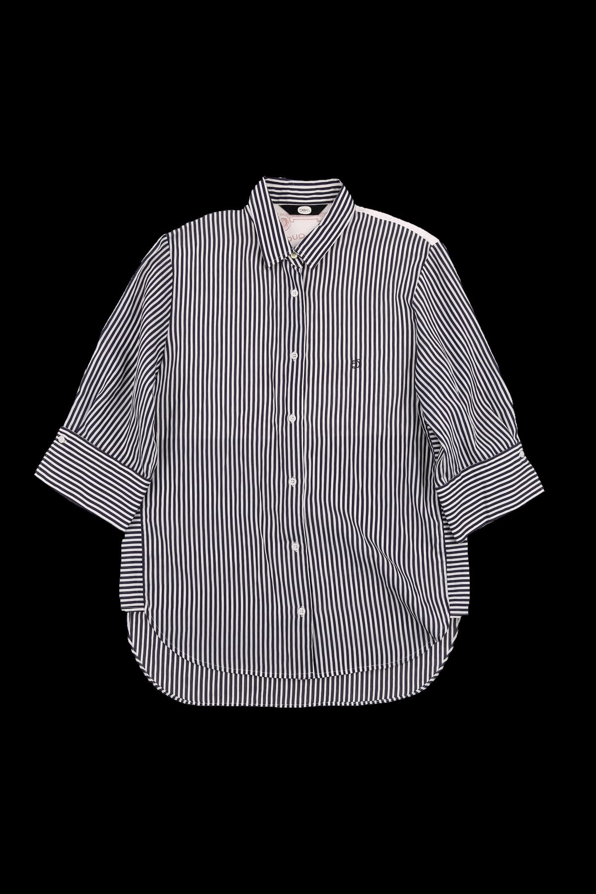 스트라이프 프린팅 셔츠