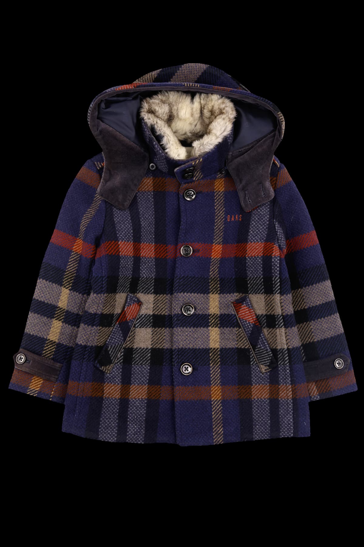 [키즈] 렉스 퍼 울 체크 코트