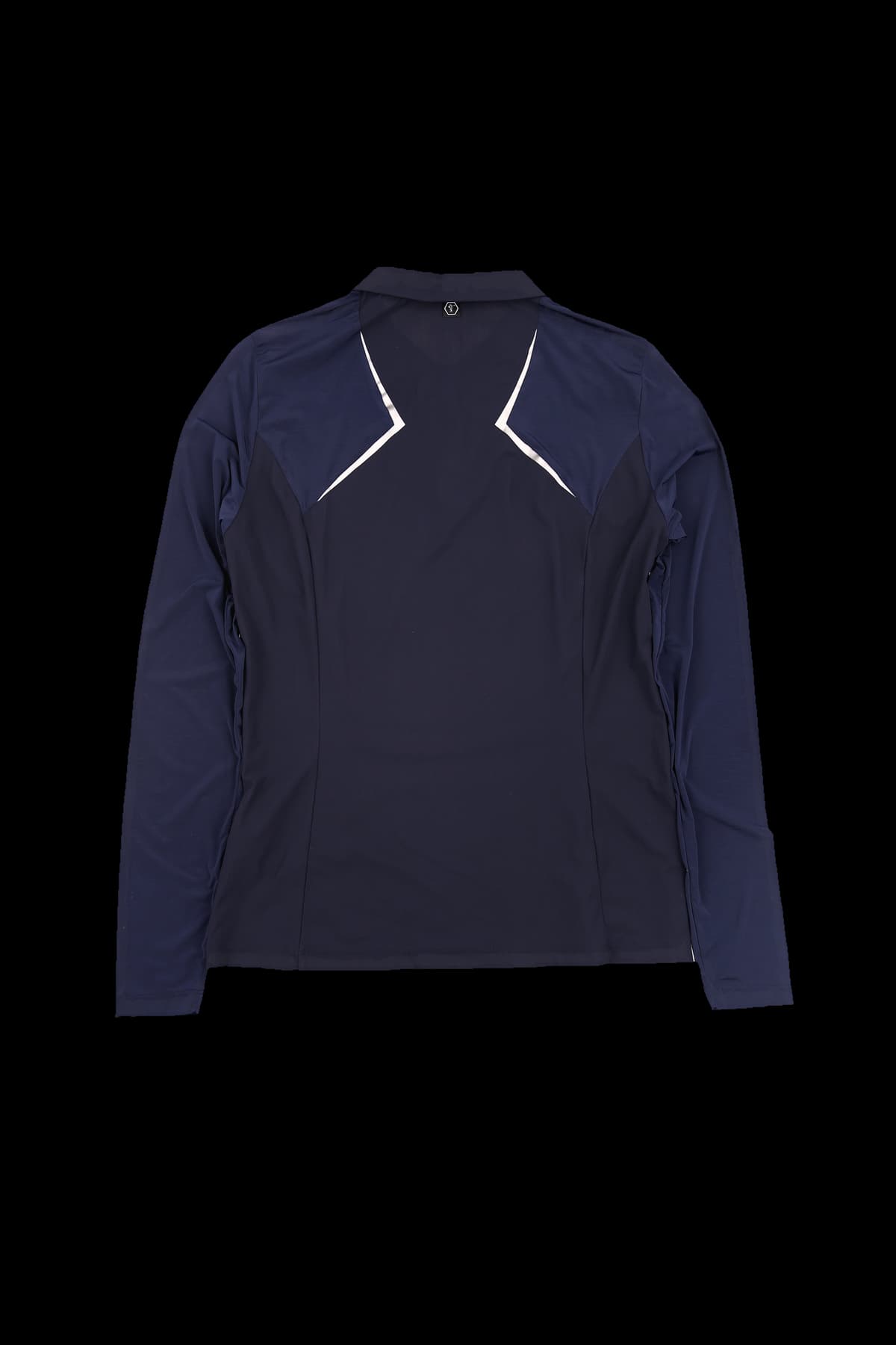 절개 라인 카라 긴팔 티셔츠