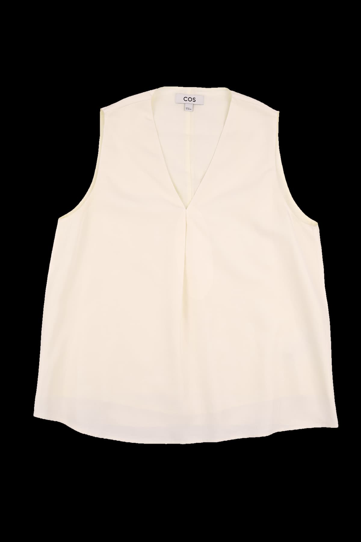 브이넥 슬리브리스 탑