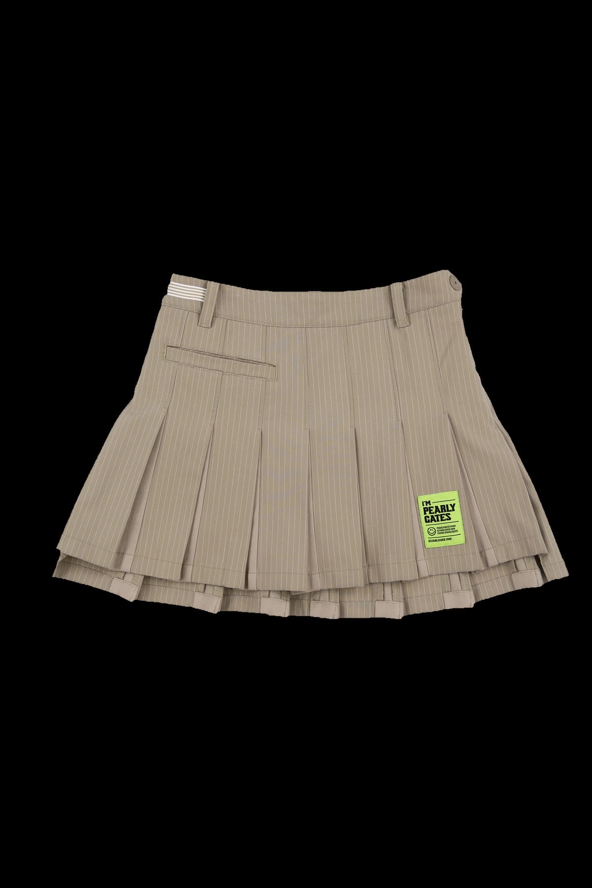 스트라이프 포켓 플리츠 스커트