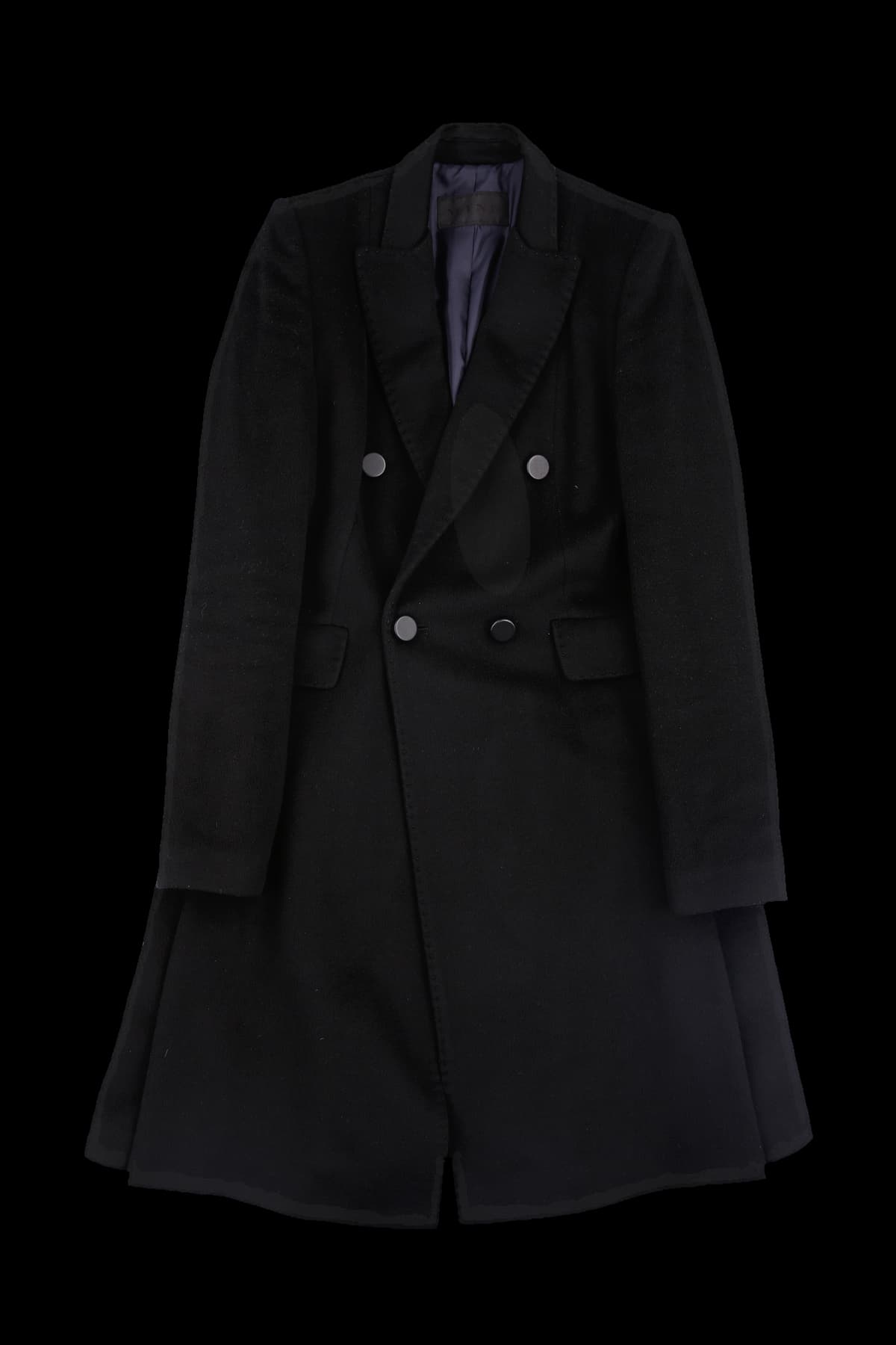 더블 버튼 미디 코트 