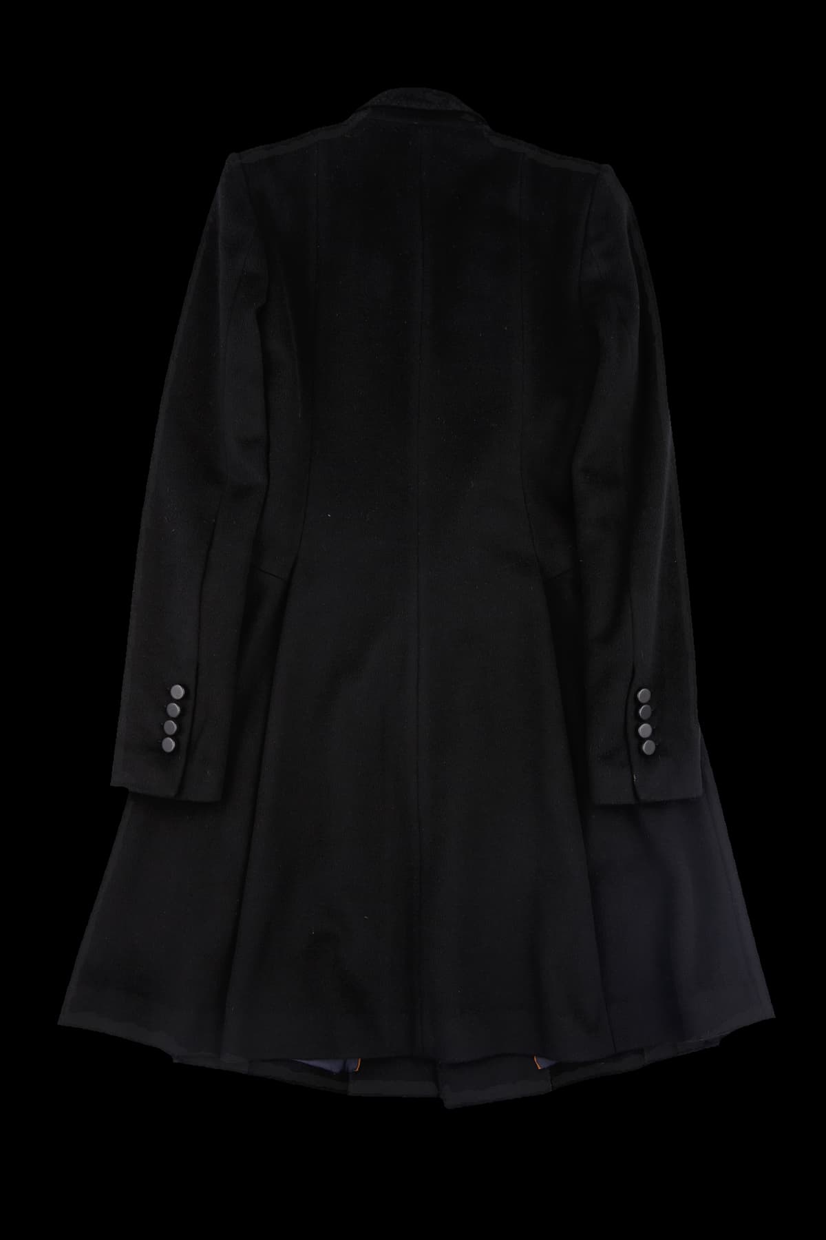 더블 버튼 미디 코트 