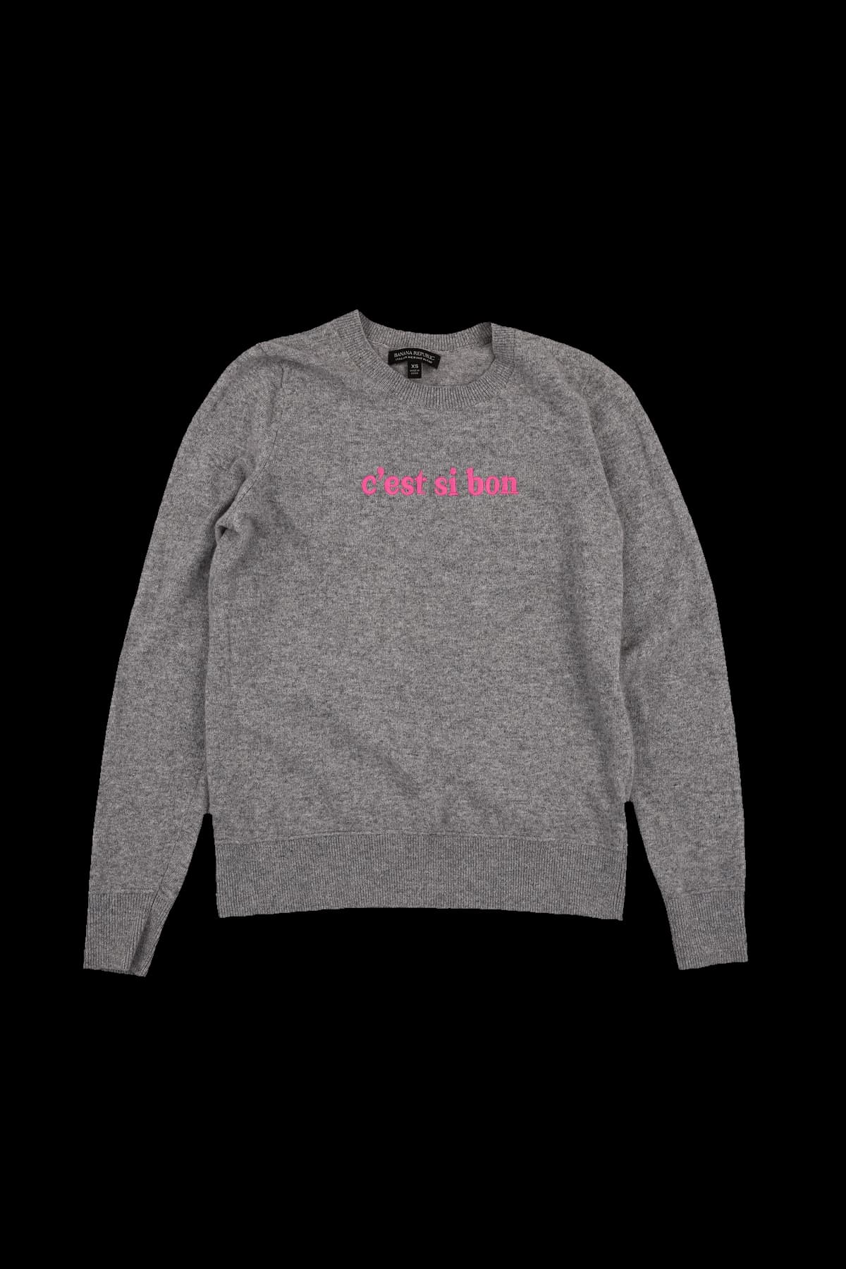 로고 자수 베이직 긴팔 니트 