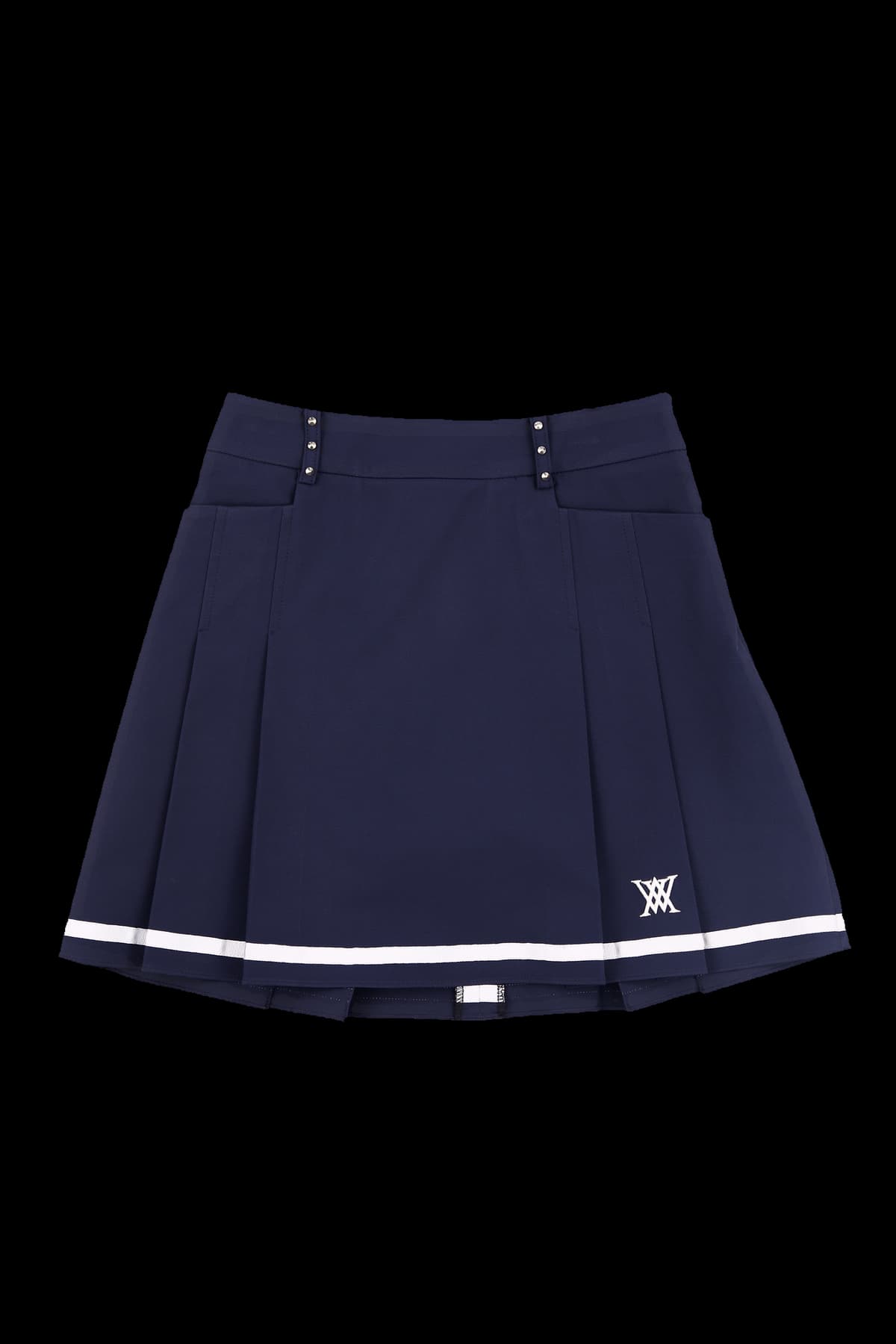 라인 포인트 하프 플리츠 스커트