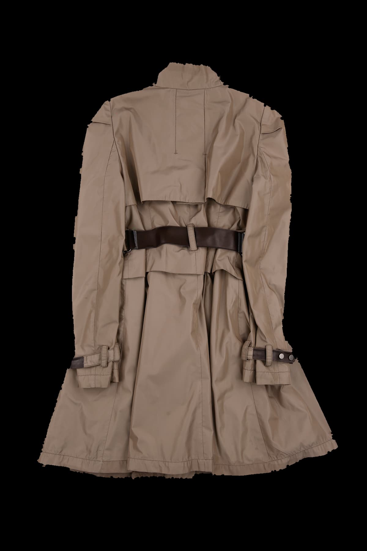 베이직 세미 글로시 미디 트렌치 코트 