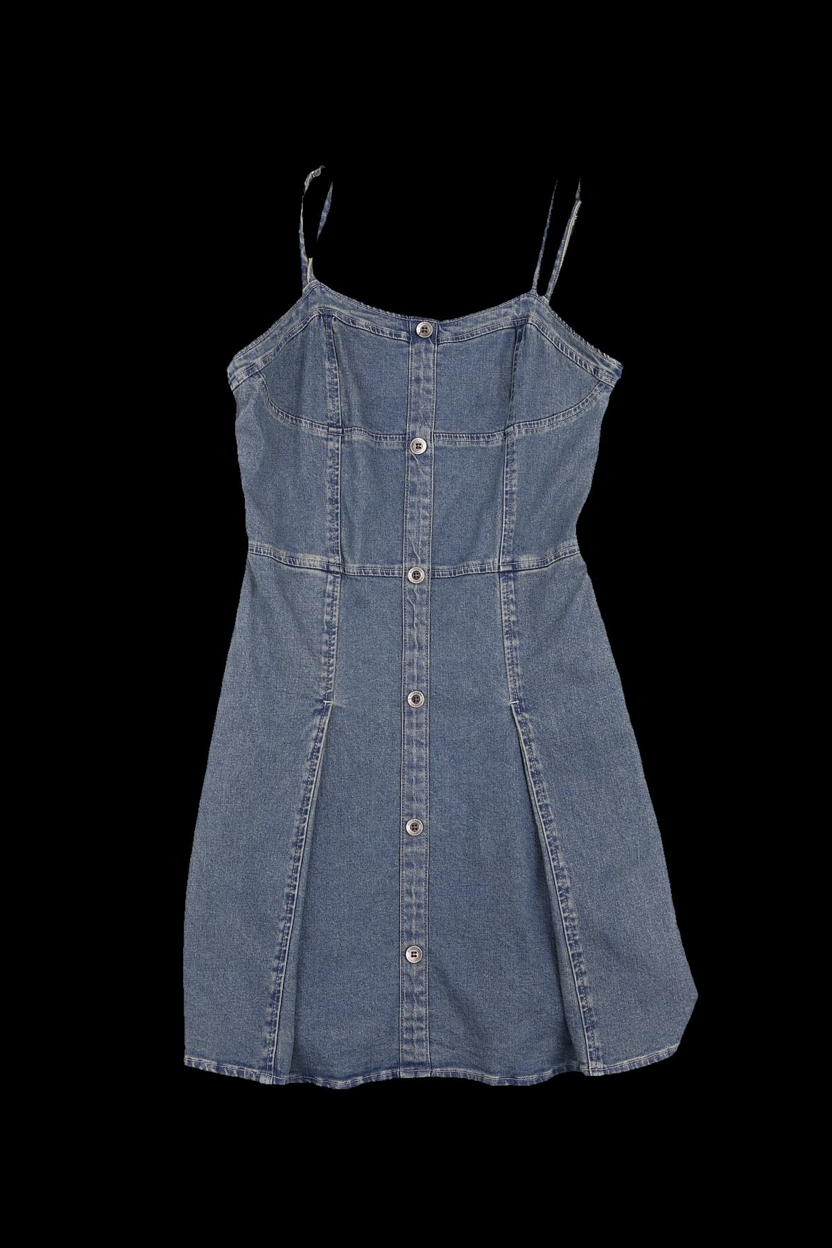 데님 끈 원피스 M톤