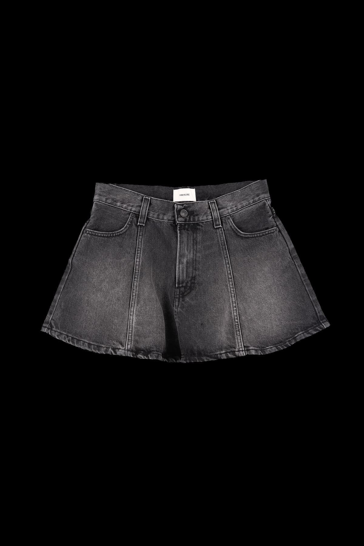 워싱 데님 스커트