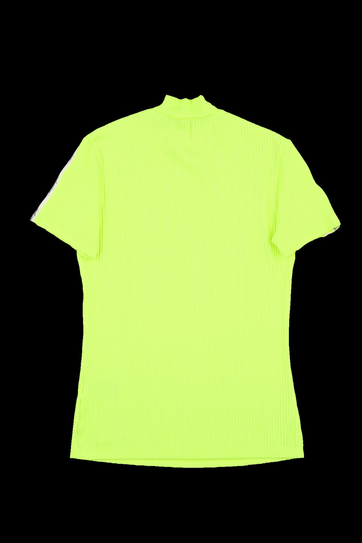 로고 하프넥 골지 반팔 티셔츠