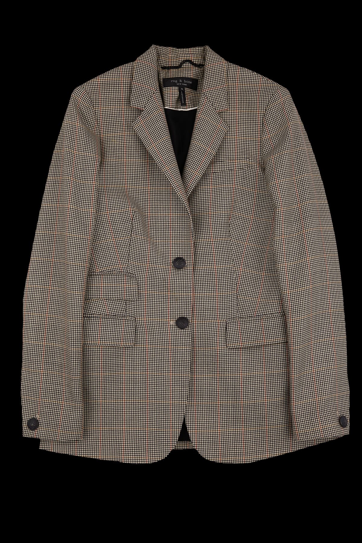 울 체크 블레이저