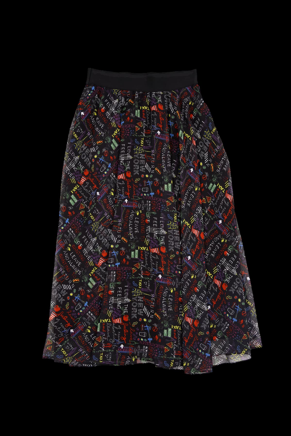 패턴 쉬폰 롱 스커트