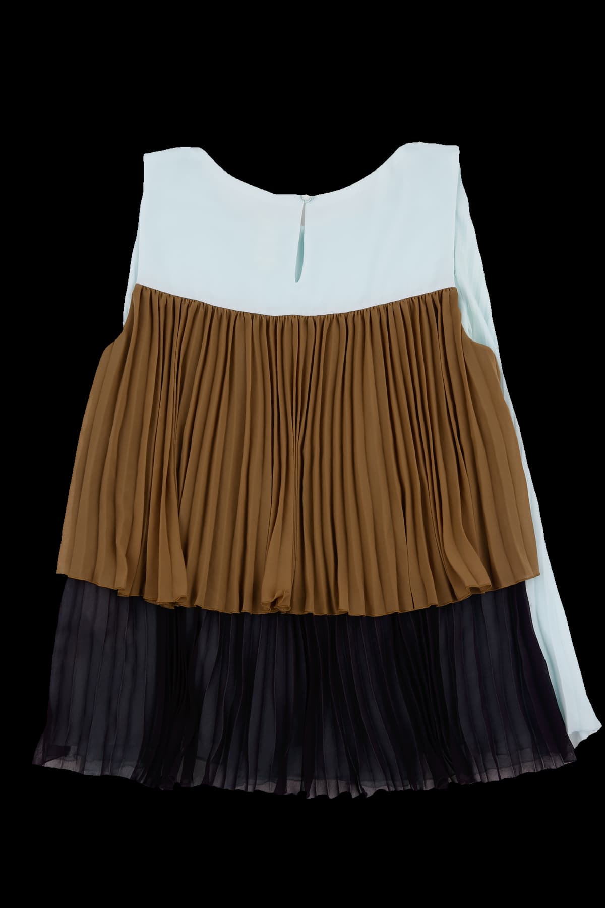 플리츠 슬리브리스 블라우스