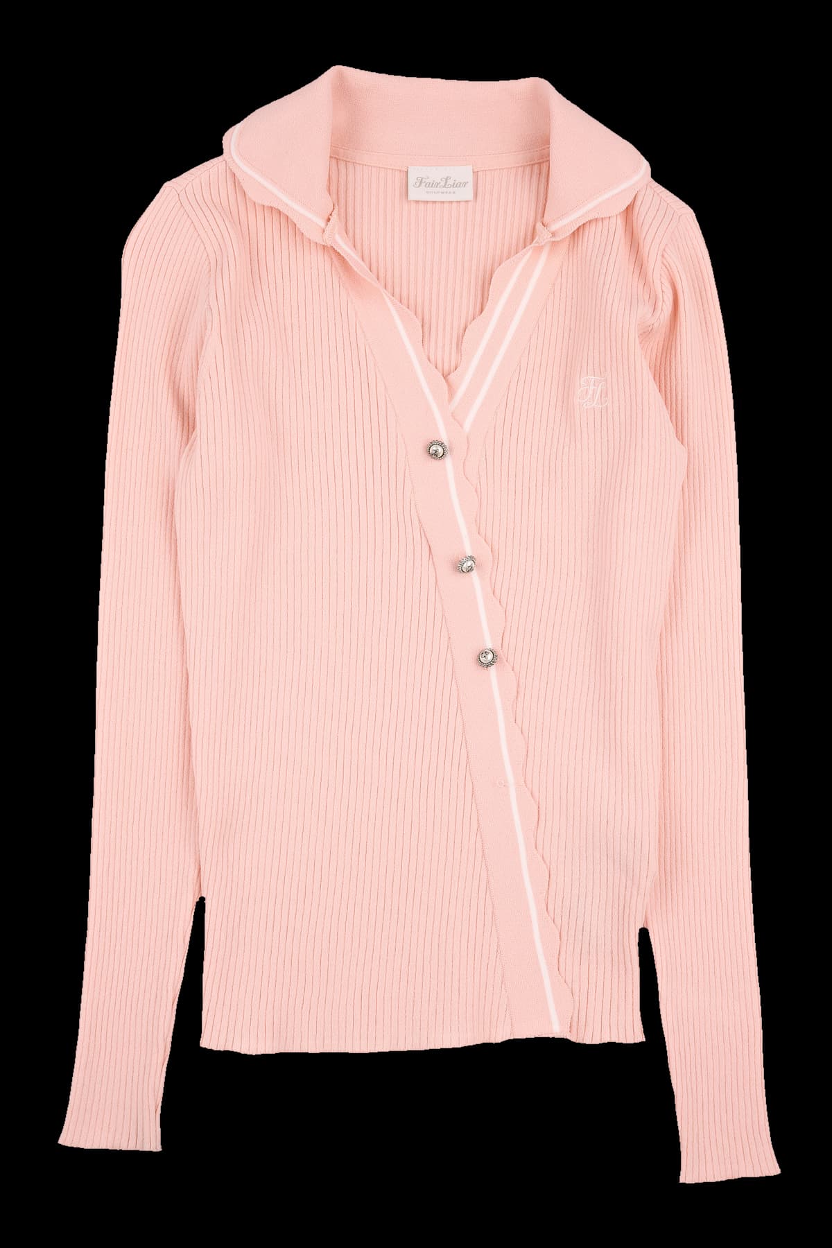 레이스 넥 니트 가디건