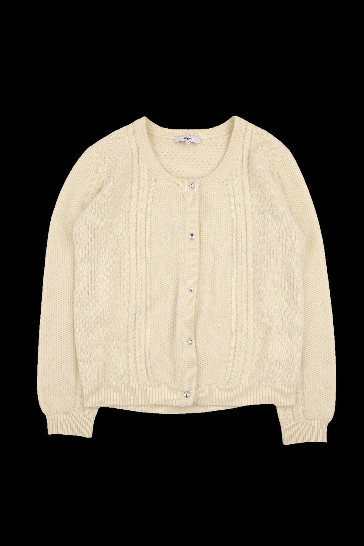 큐빅 버튼 울 가디건