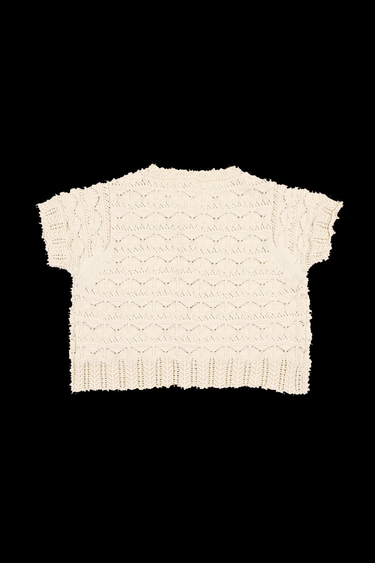 크로쉐 코튼 반팔 가디건