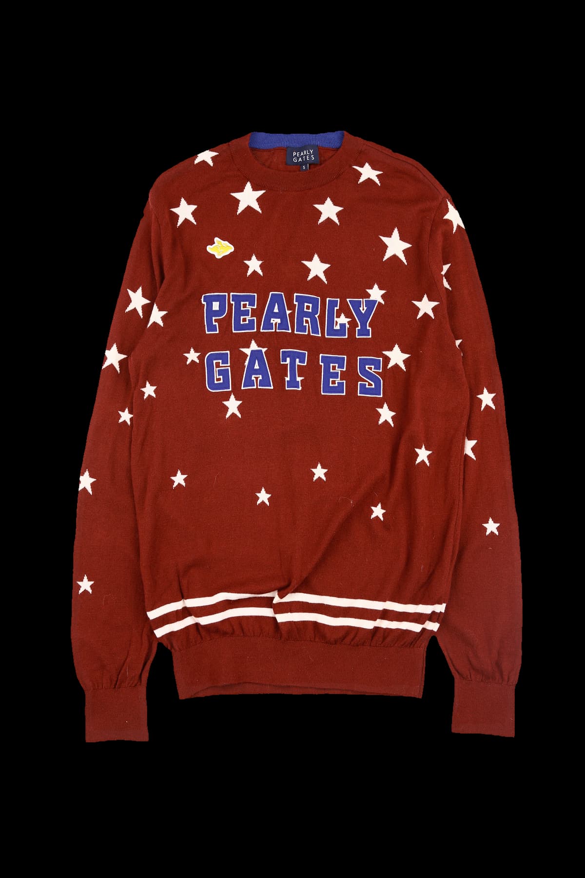 [남성] 로고 패치 패턴 울 긴팔 니트