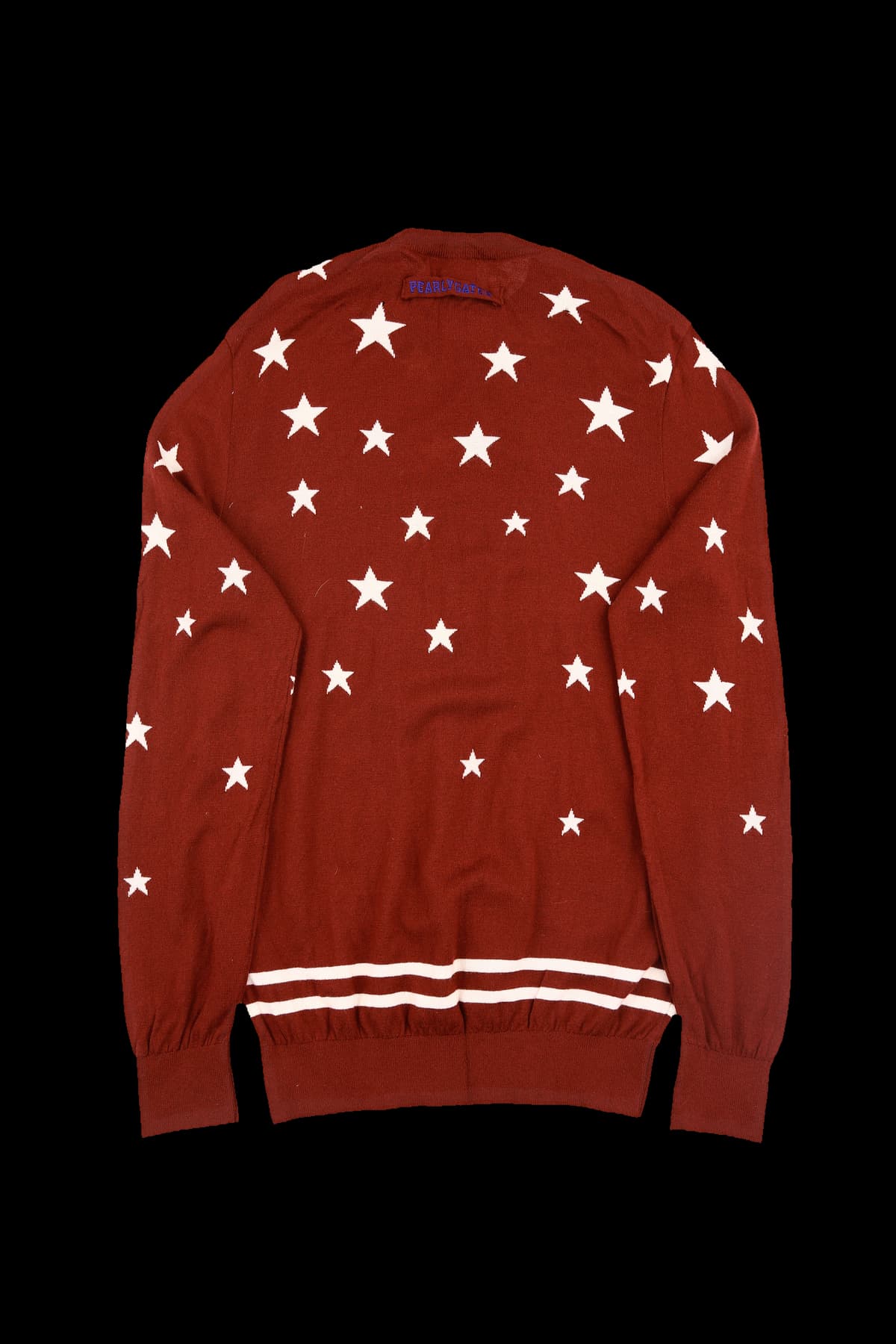 [남성] 로고 패치 패턴 울 긴팔 니트