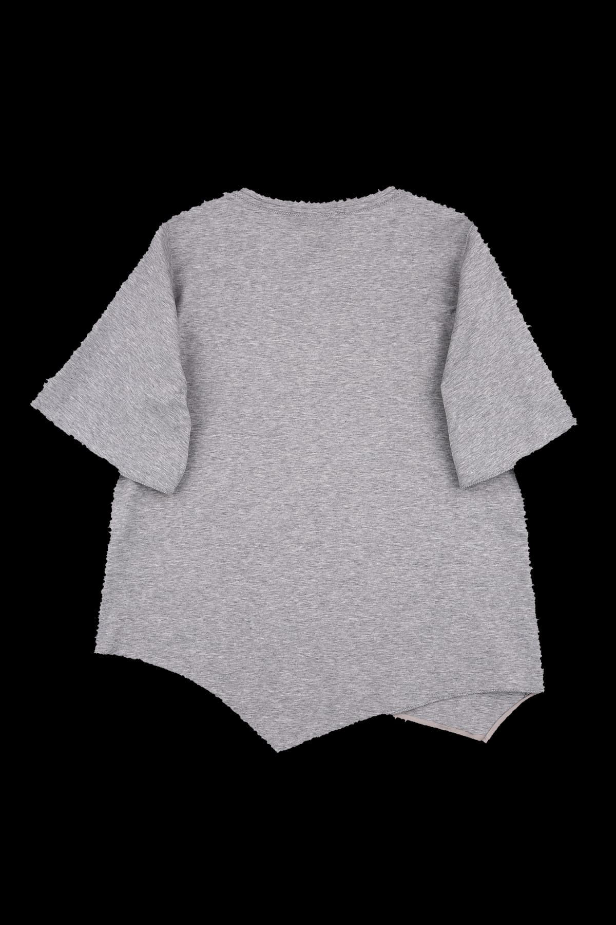 펄 버튼 슬릿 슬리브 티셔츠