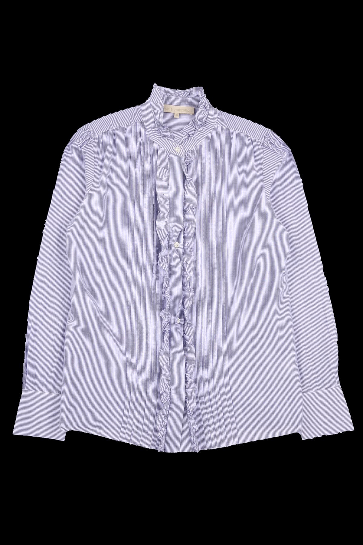 스트라이프 프릴 블라우스