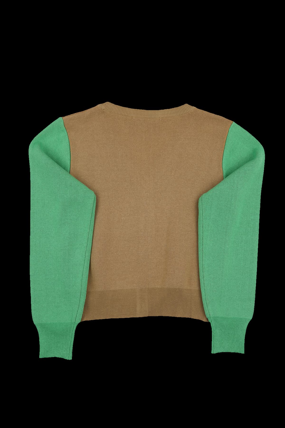 브이넥 배색 니트가디건