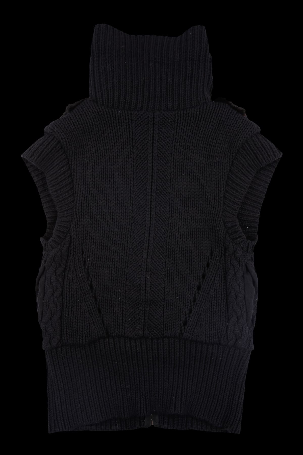 니트 퍼 민소매 자켓