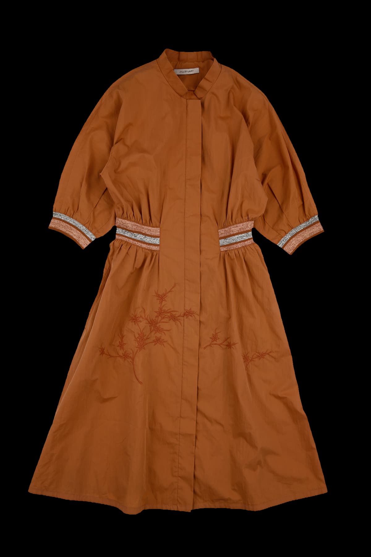 배색 집업 원피스