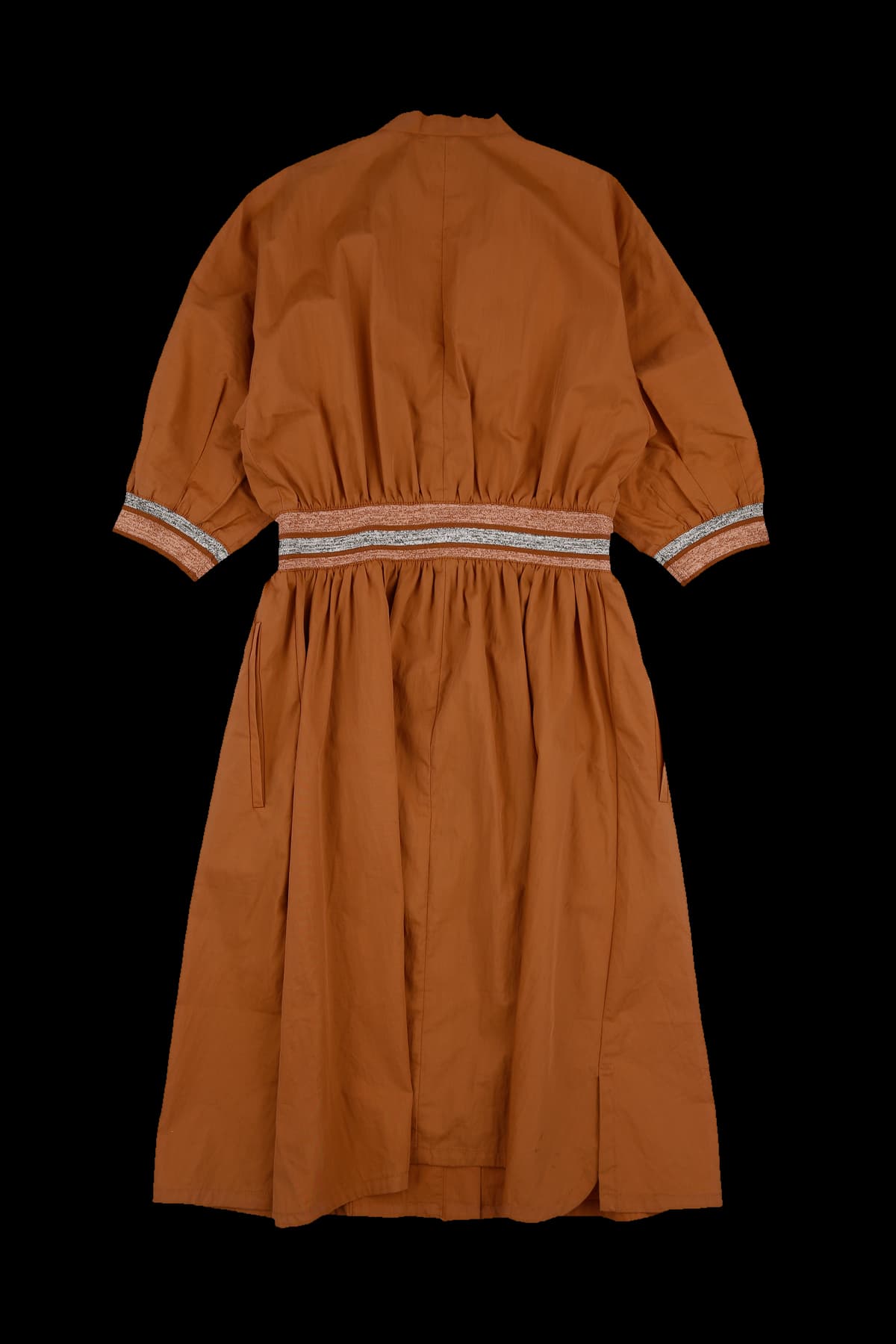 배색 집업 원피스