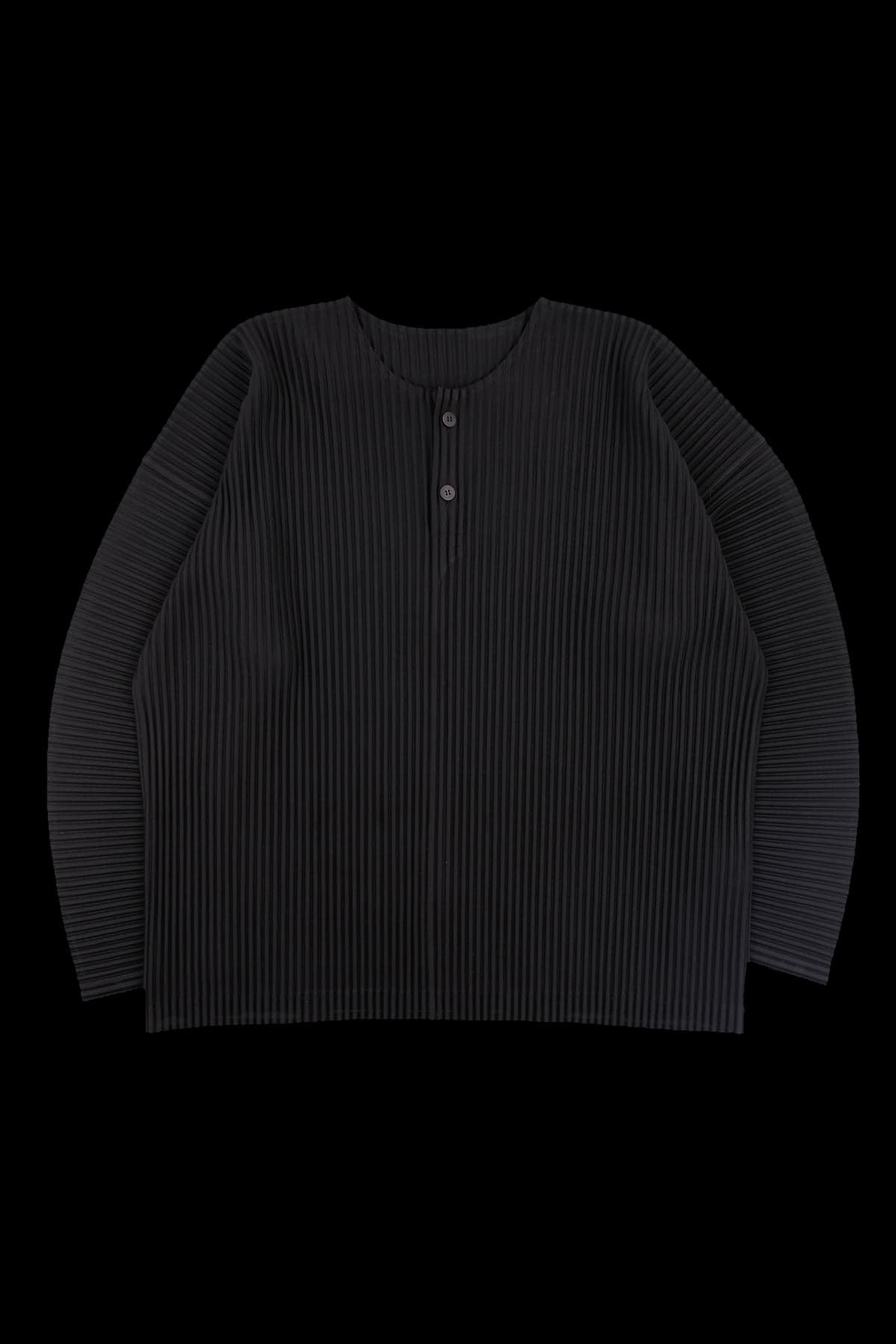 [남성][2024] 플리츠 버튼 긴팔 티셔츠