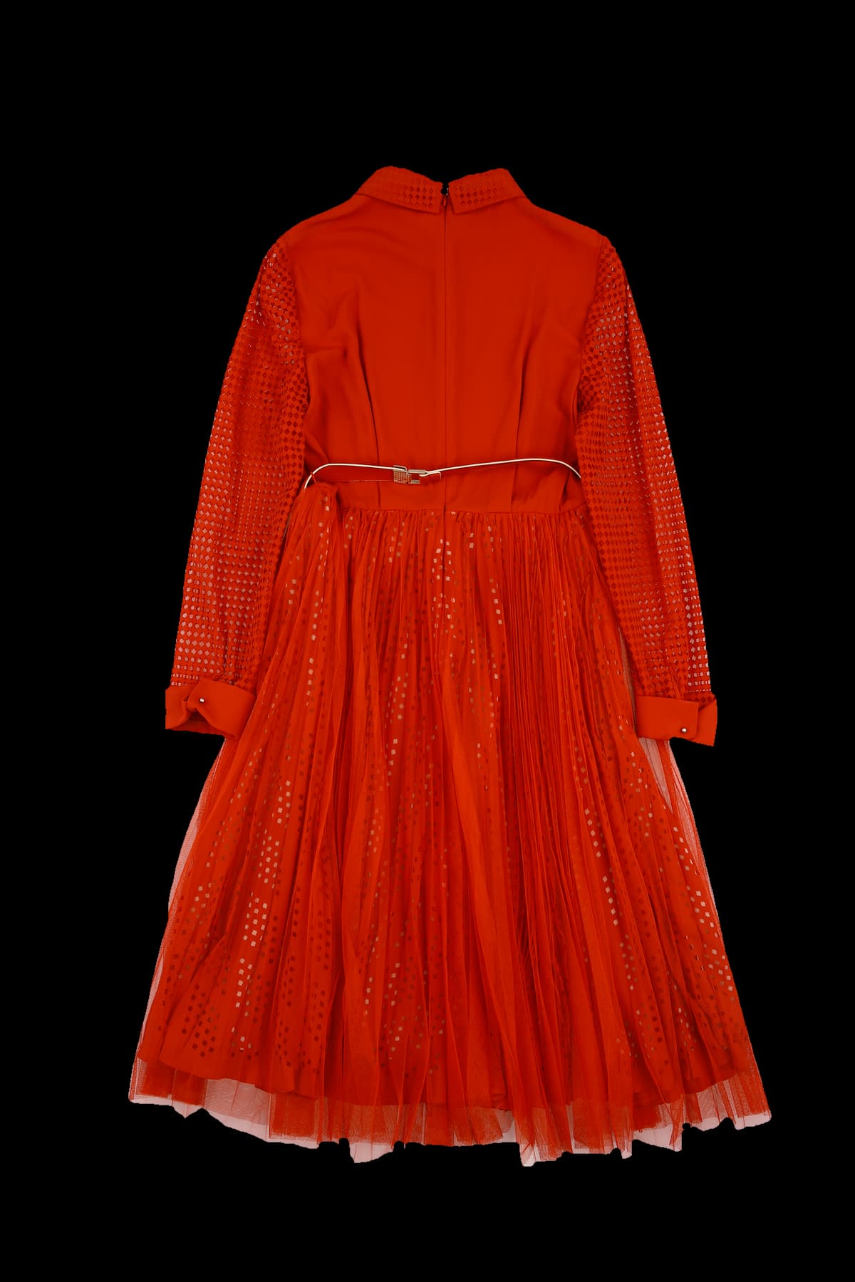 카라 시스루 벨트 원피스