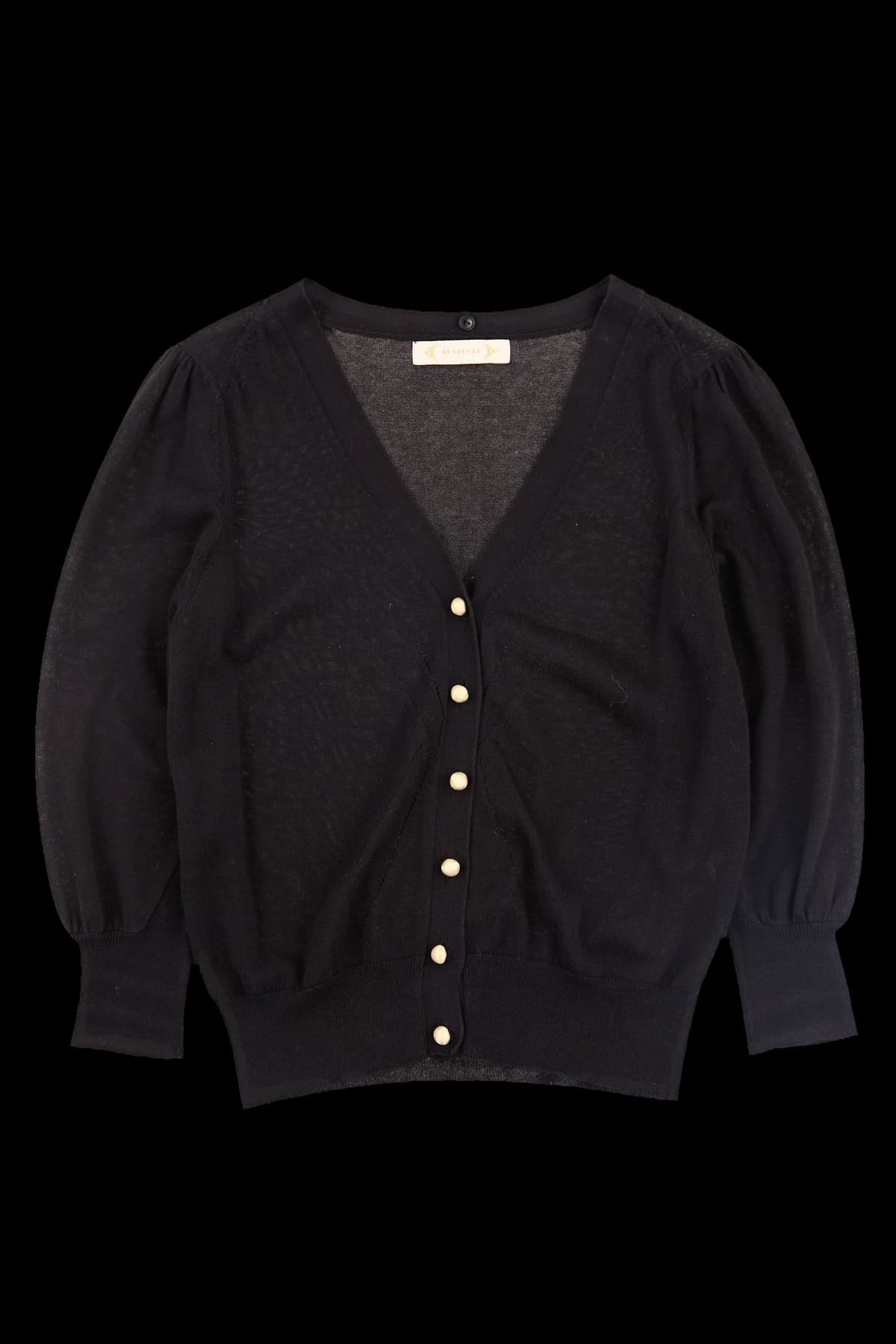 브이넥 7부 가디건