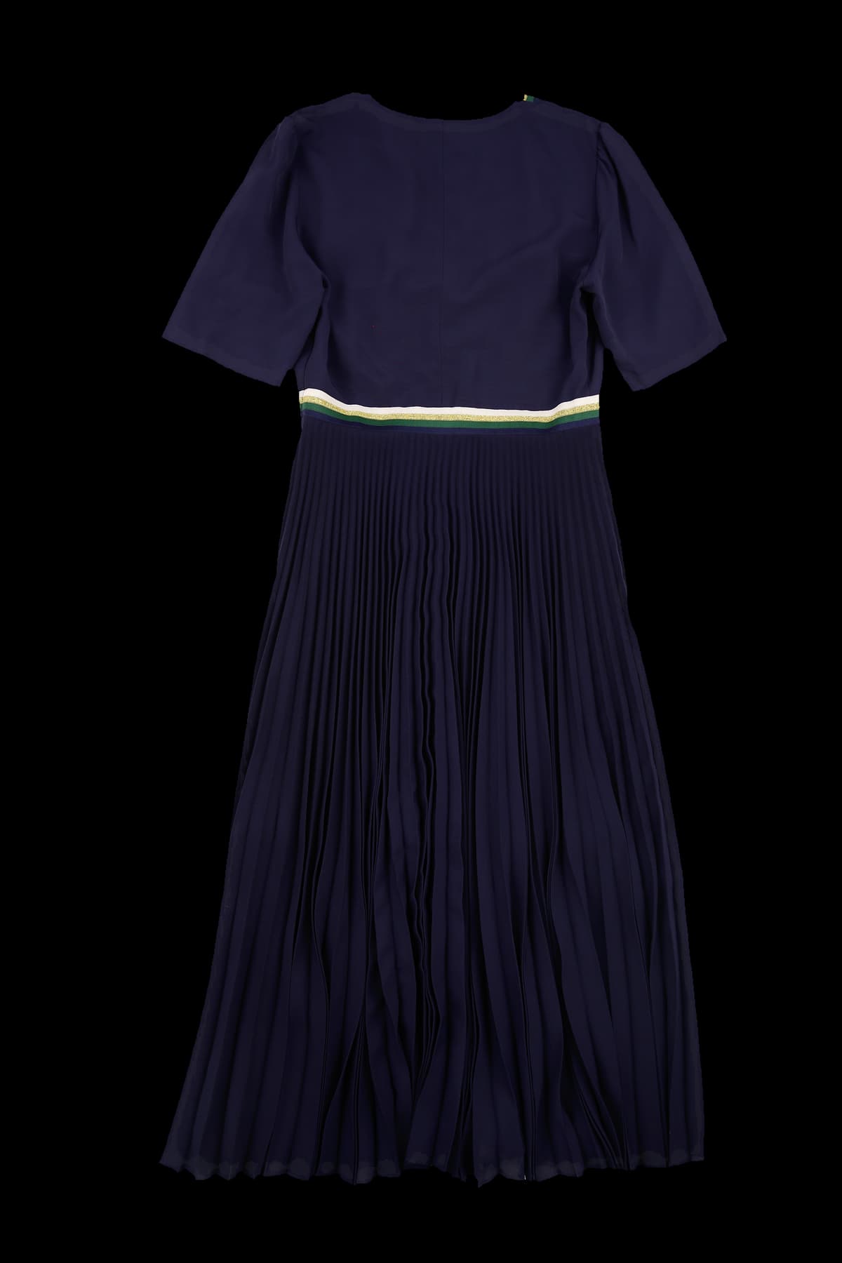 플리츠 반팔 배색 원피스