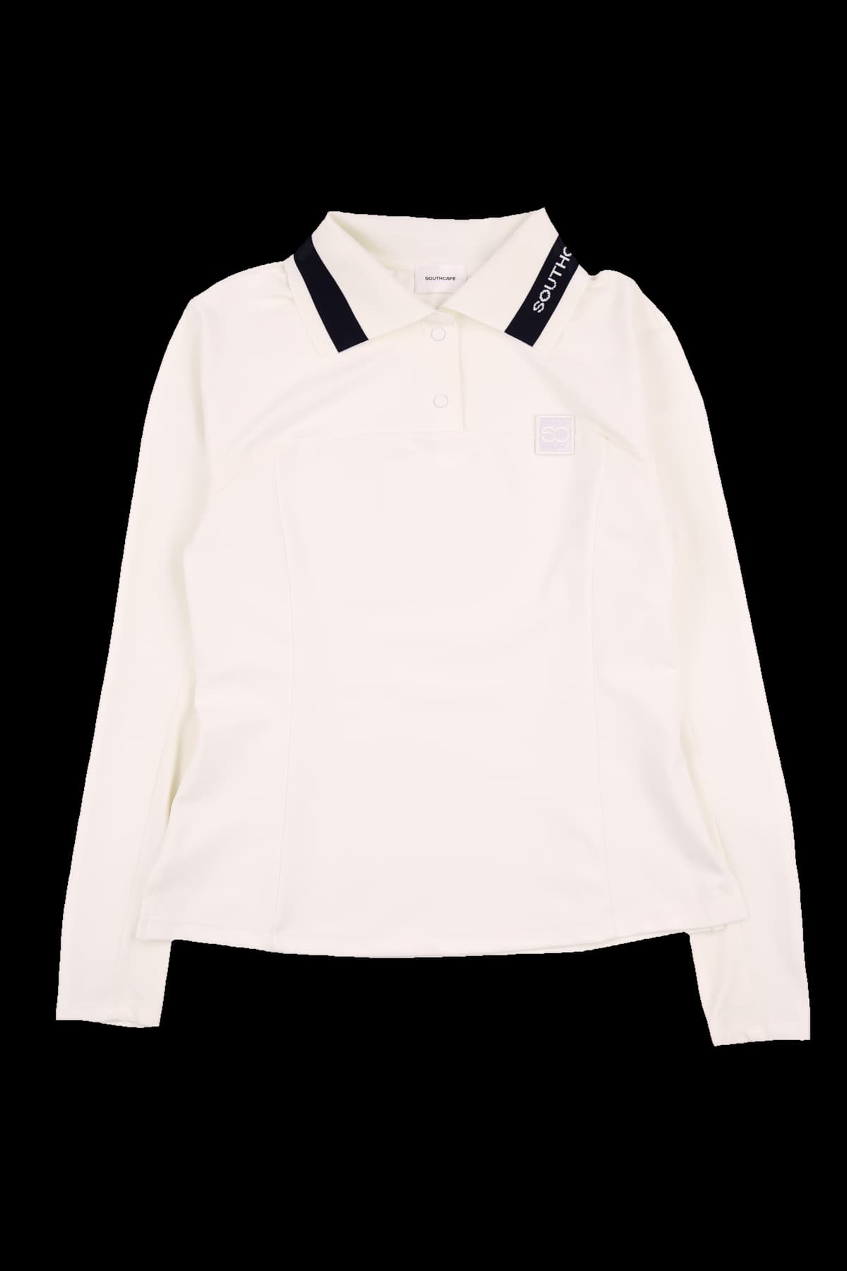 카라 배색 긴팔 티셔츠 